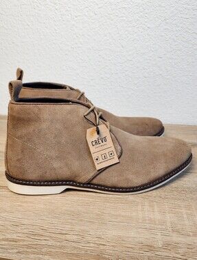 NWT CREVO Josiah Chukka Boot Tan Suede Leather Lace Up Shoe Men's 12